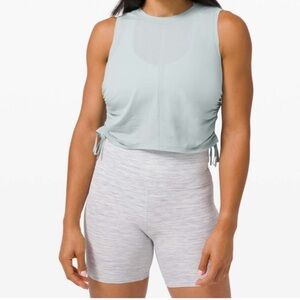 Lululemon Cinch it Up Tank Top Hazy Jade Teal Blue Pima Cotton Size 6 Sleeveless